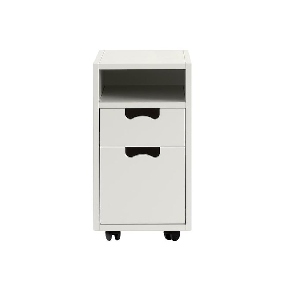 Asplund Snö G3 sängbord white, svarta hjul | Skandinavisk Design | Sängbord | Vit