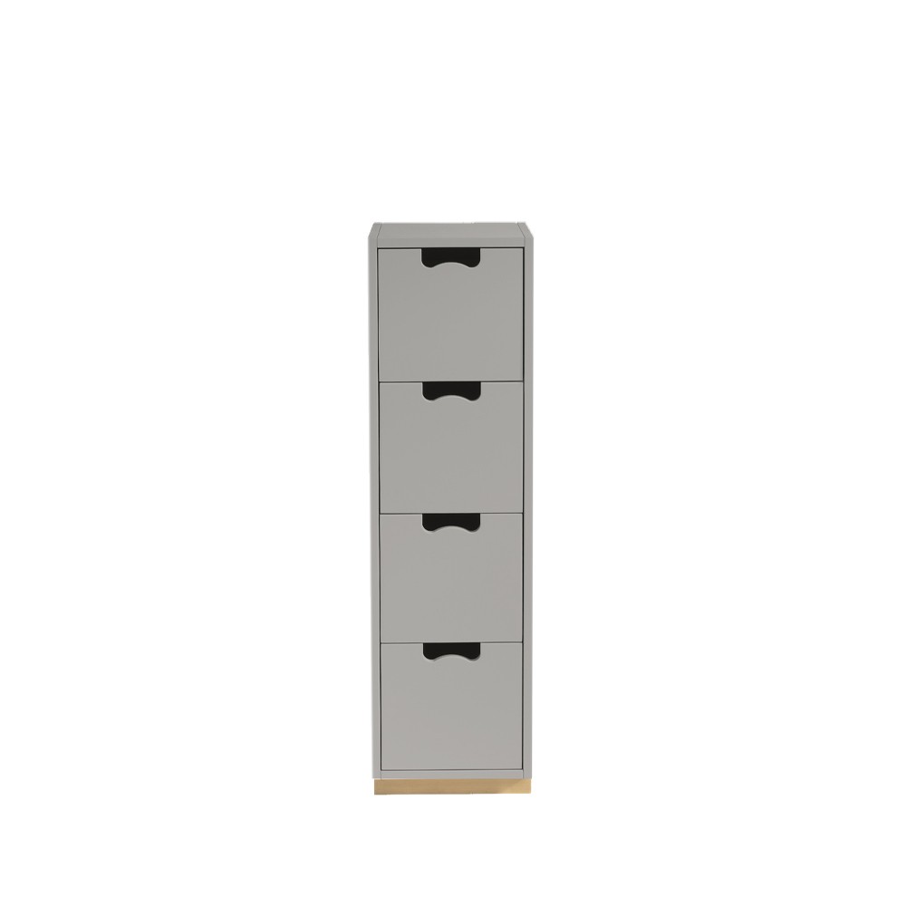 Asplund Snö J4 byrå light grey, björksockel | Skandinavisk Design | Byråer | Grå