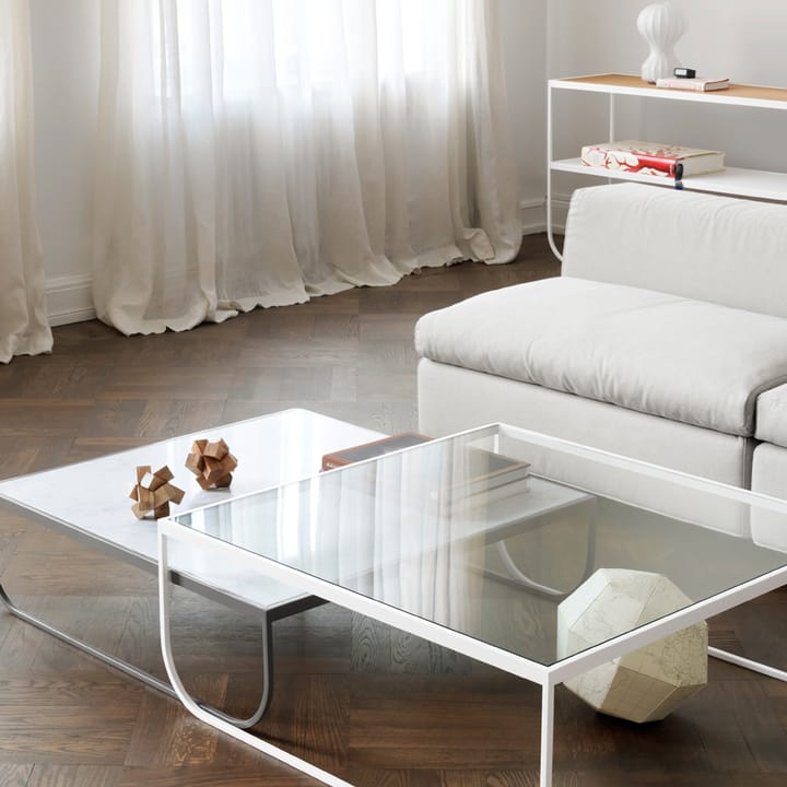 Tati Low soffbord, marmor vit, char grey Asplund