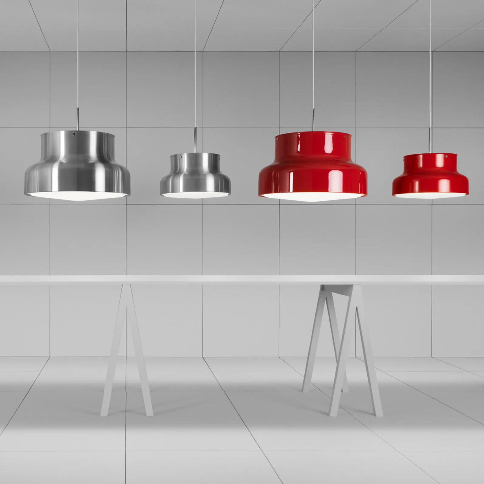 Bumling lampa stor 600 mm, Röd-ringraster Ateljé Lyktan