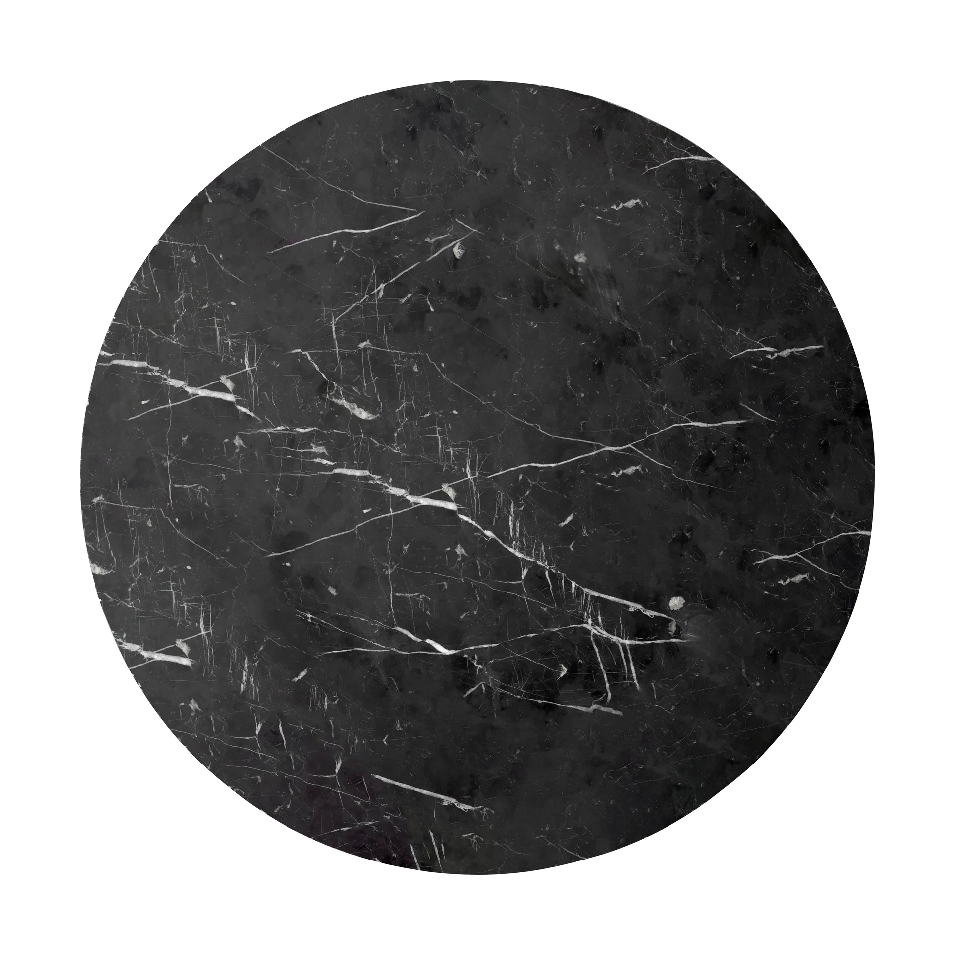 Androgyne bordsskiva till sidobord, Nero Marquina, Ø65 cm Audo Copenhagen