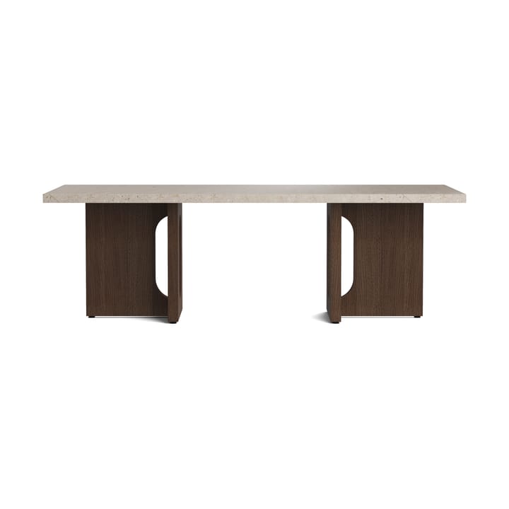 Androgyne loungebord, Sand/kunis breccia-mörkbetsat ekstativ Audo Copenhagen