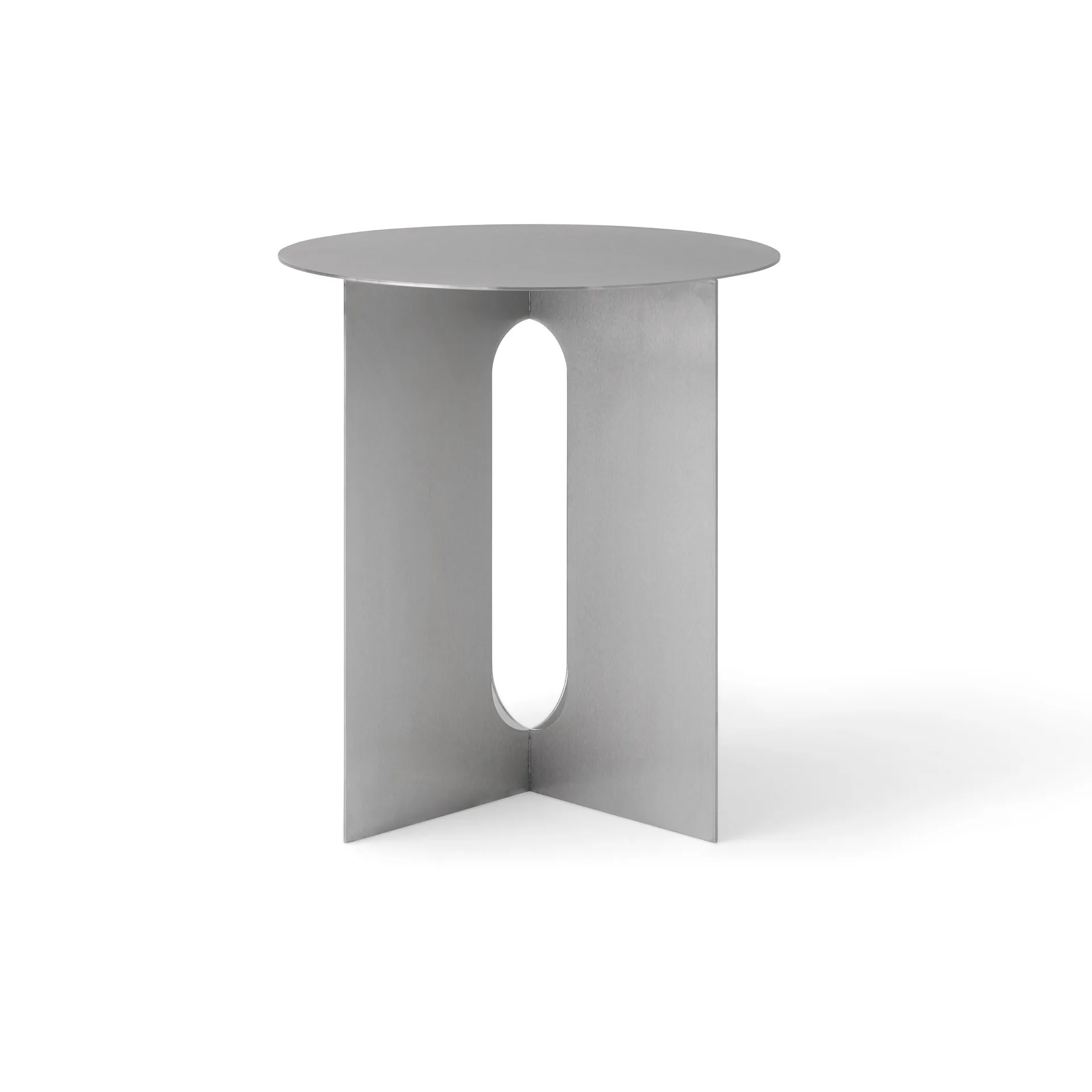 Androgyne sidobord Ø40cm, Brushed steel Audo Copenhagen
