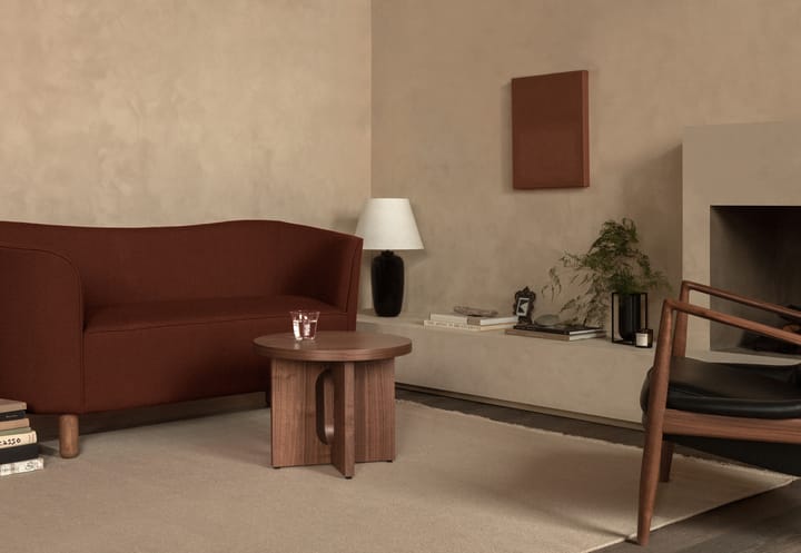 Androgyne sidobord Ø50 cm mörkbetsad ek, Mörkbetsad ek-bordsskiva Audo Copenhagen