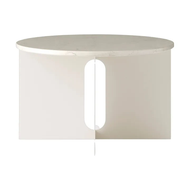Androgyne sidobord - Crystal Rose marmor-ivory stål, Ø65 cm - Audo Copenhagen