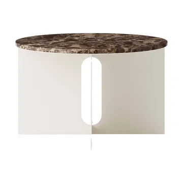 Androgyne sidobord - Emperador marmor-ivory stål, Ø65 cm - Audo Copenhagen