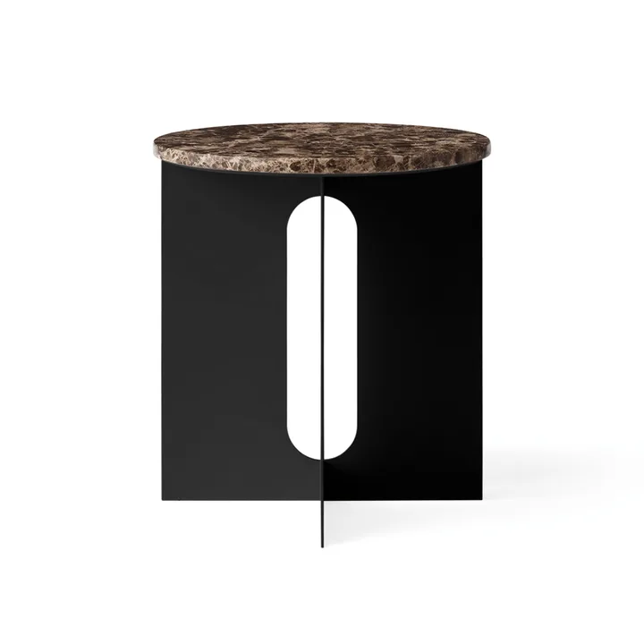 Androgyne sidobord - Emperador marmor-svart stål, Ø42 cm - Audo Copenhagen