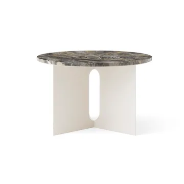 Androgyne sidobord - Grey Galaxy marmor-ivory stål, Ø65 cm - Audo Copenhagen