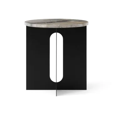 Androgyne sidobord - Grey Galaxy marmor-svart stål, Ø42 cm - Audo Copenhagen