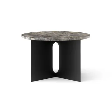 Androgyne sidobord - Grey Galaxy marmor-svart stål, Ø65 cm - Audo Copenhagen
