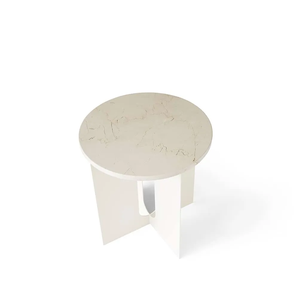 Androgyne sidobord, Marble Crystal Rose-ivory, Ø42 cm Audo Copenhagen