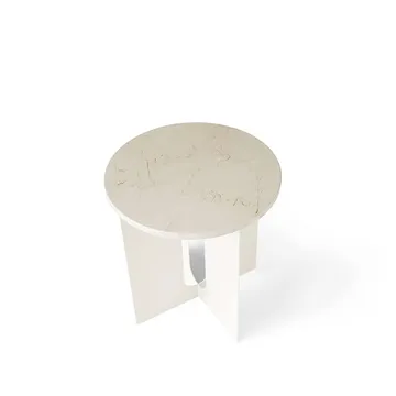 Androgyne sidobord - marble ivory, ø42 cm, ivory stålstativ - Audo Copenhagen