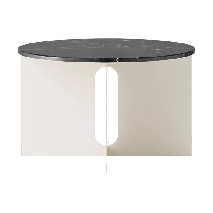 Androgyne sidobord - Nero Marquina marmor-ivory stål, Ø65 cm - Audo Copenhagen