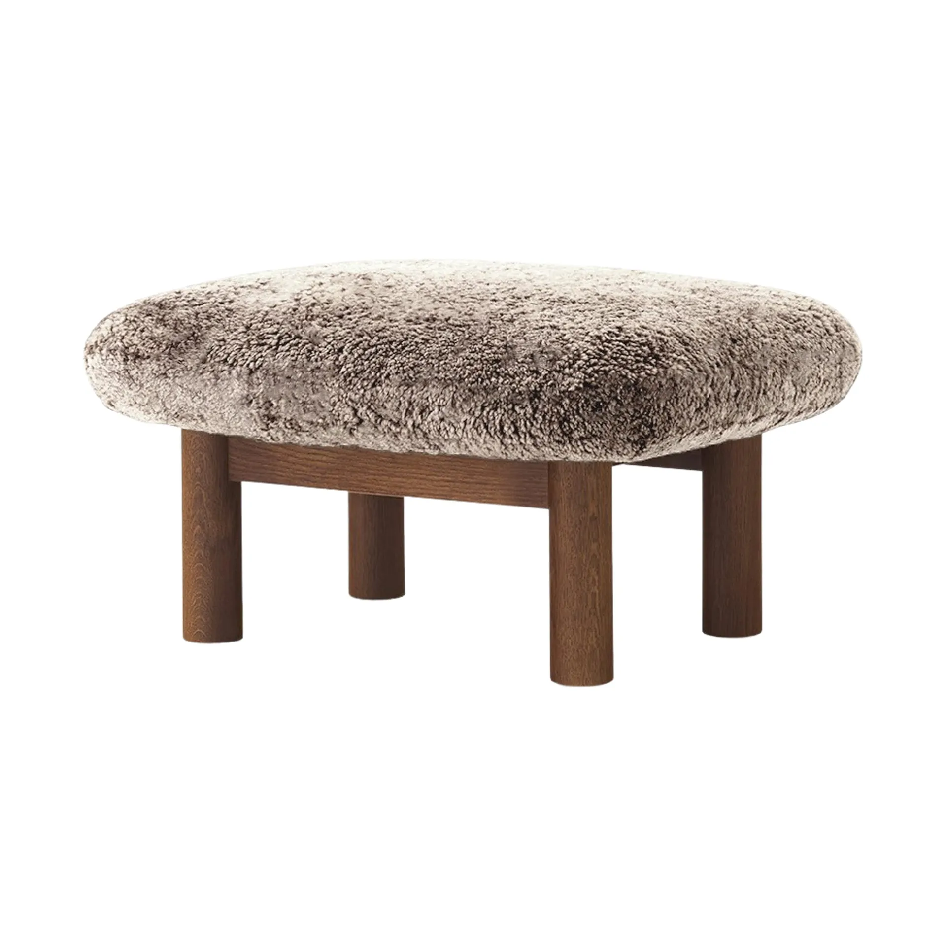 Brasilia fotpall, Dark oak-Sahara sheepskin curly Audo Copenhagen