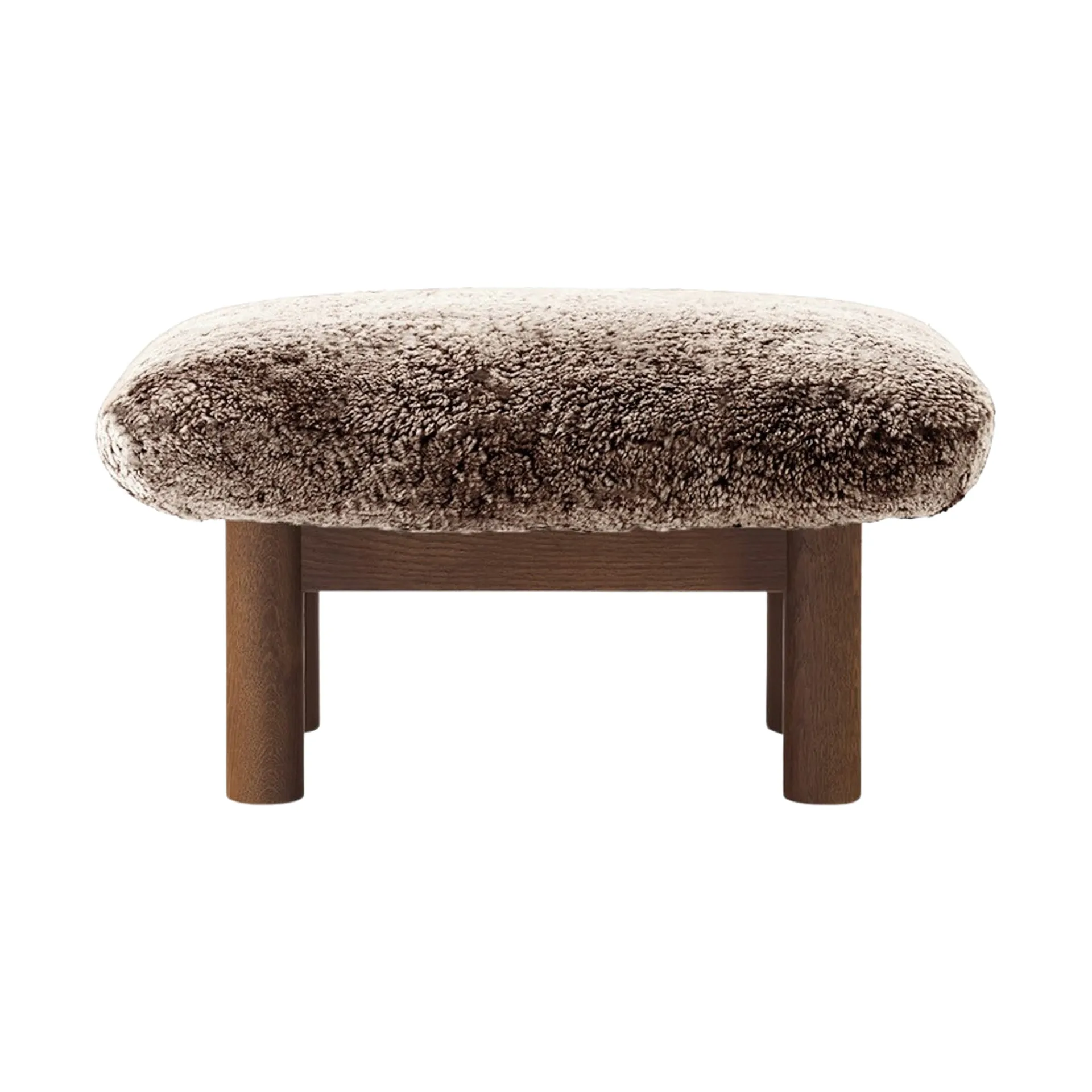 Brasilia fotpall, Dark oak-Sahara sheepskin curly Audo Copenhagen