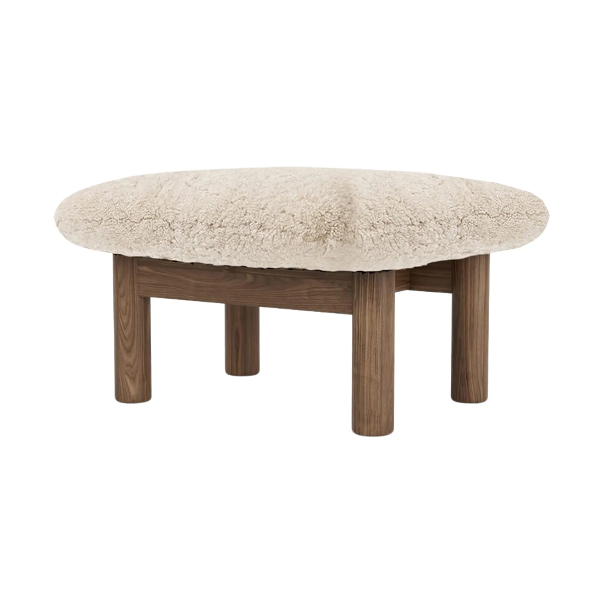 Brasilia fotpall, Walnut-Nature sheepskin curly Audo Copenhagen