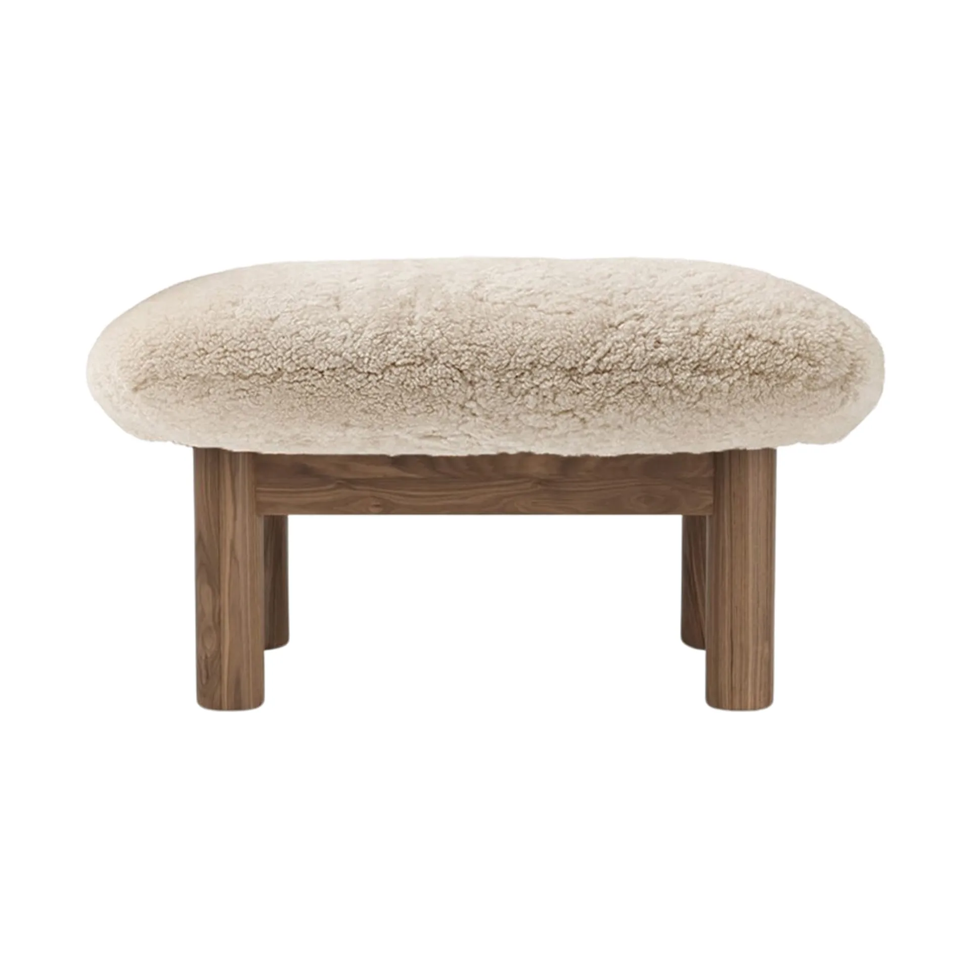 Brasilia fotpall, Walnut-Nature sheepskin curly Audo Copenhagen