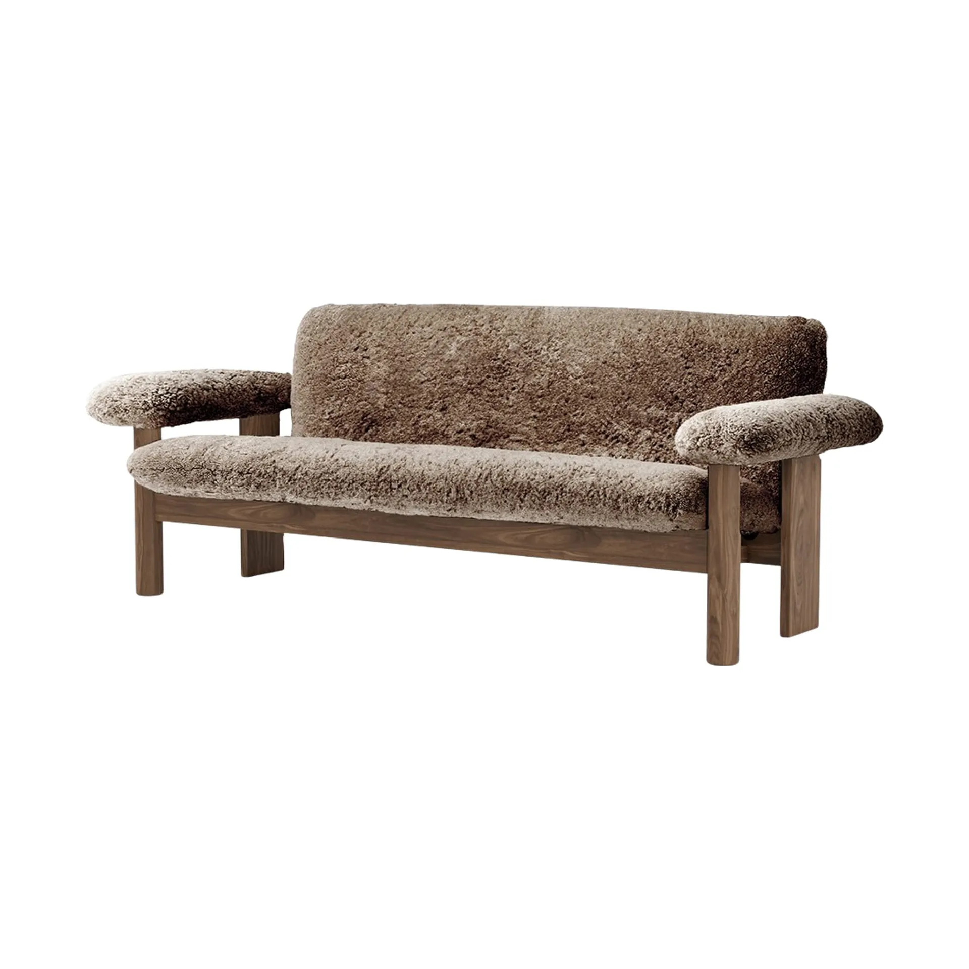 Brasilia soffa 2-sits, Walnut-Sahara sheepskin curly Audo Copenhagen