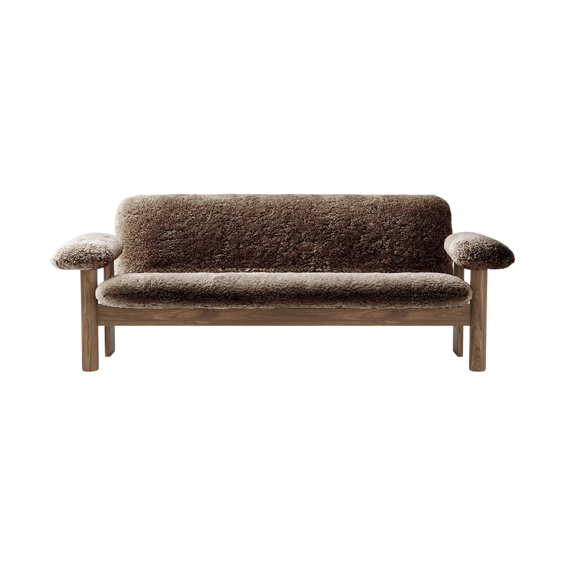 Brasilia soffa 2-sits, Walnut-Sahara sheepskin curly Audo Copenhagen