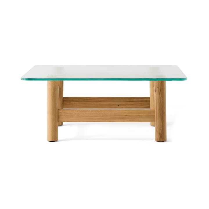 Brasilia soffbord 100x100 cm, Natural oak-clear glass Audo Copenhagen