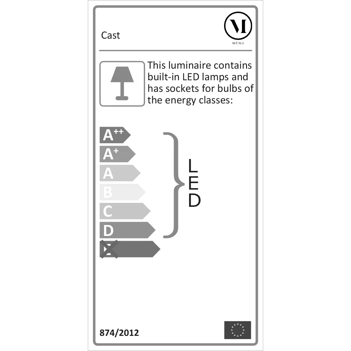 Cast shape 1 pendel, Svart Audo Copenhagen