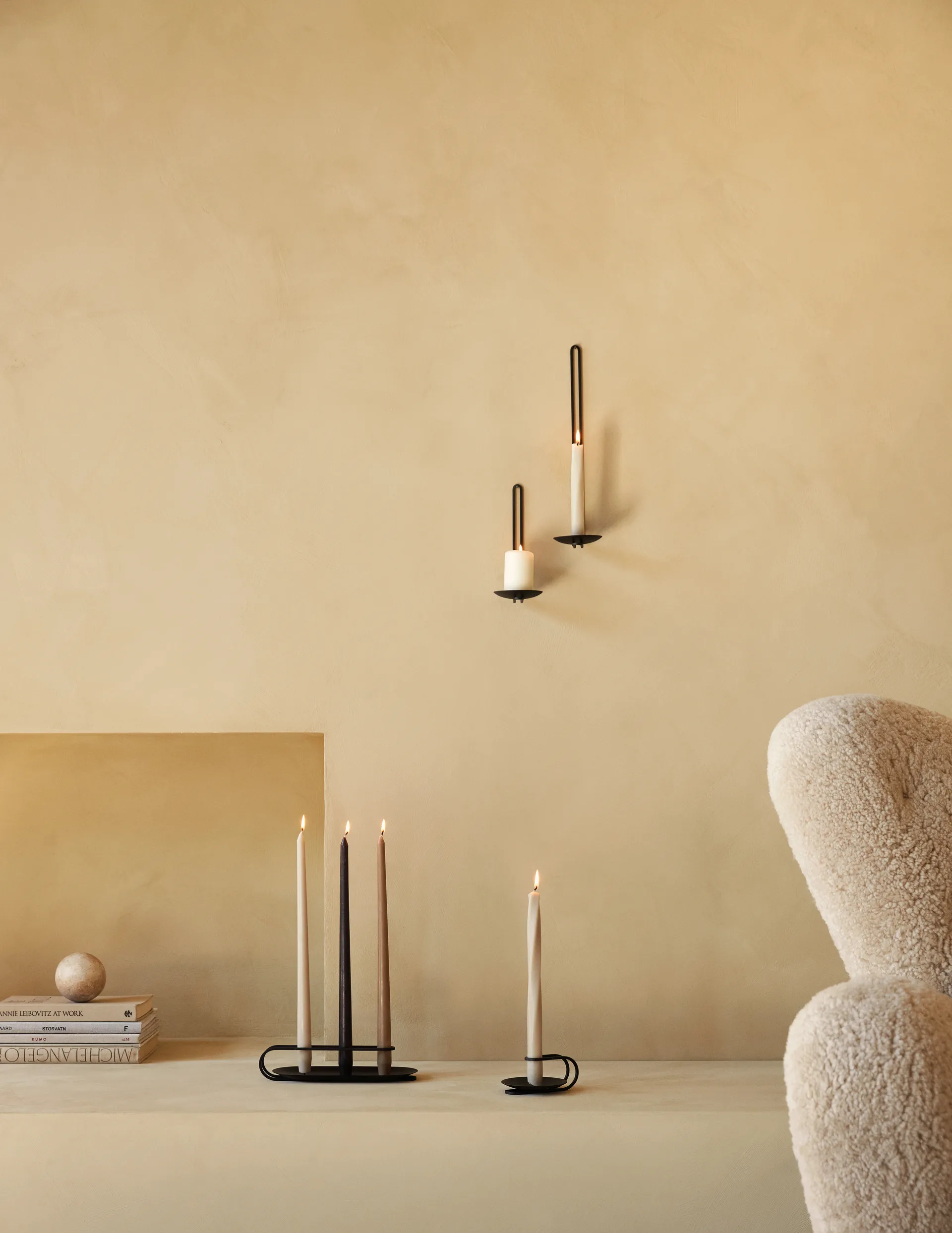 Clip ljusstake vägg 34 cm, Svart Audo Copenhagen