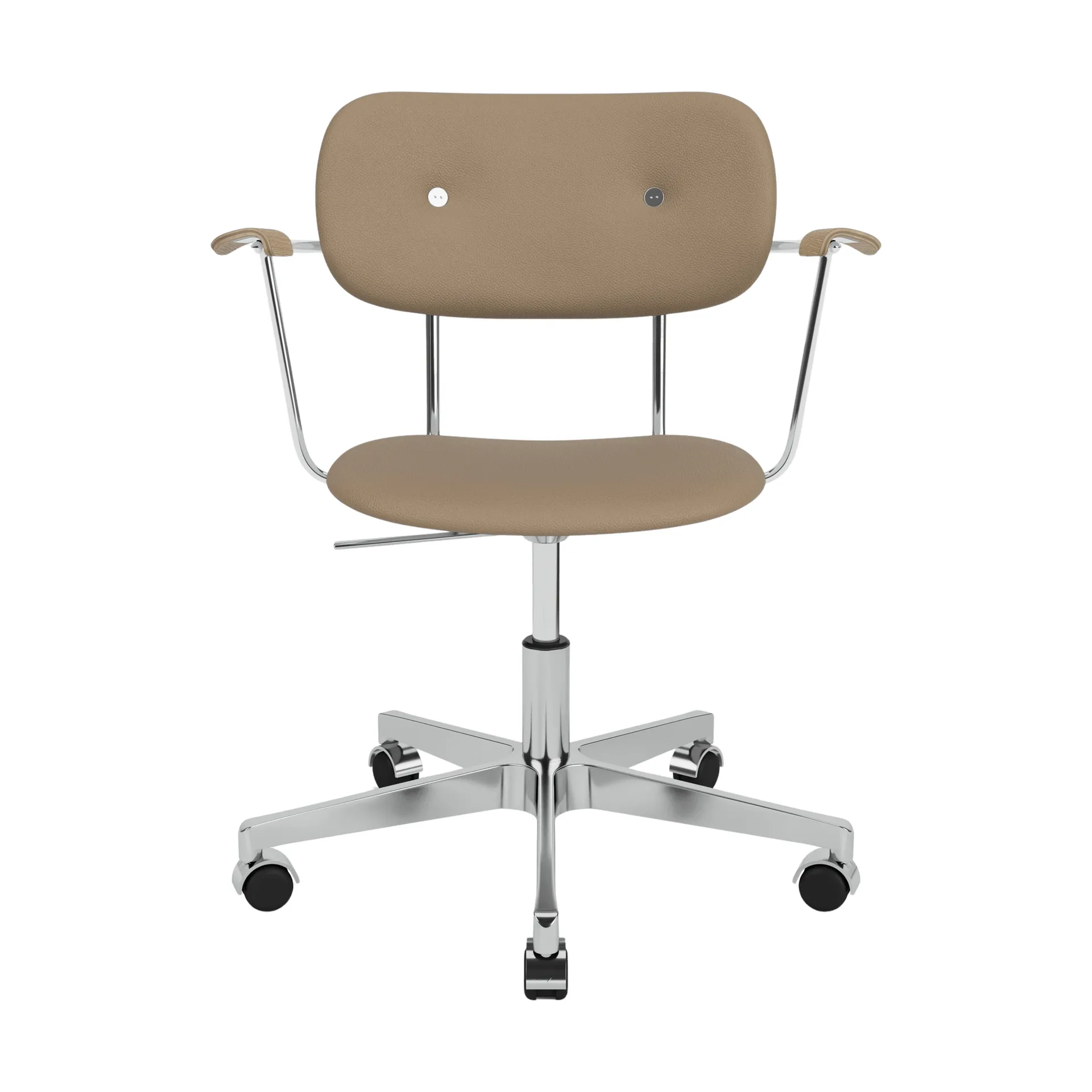 Co Task kontorsstol helklädd, Läder Sierra 1611-aluminium base Audo Copenhagen