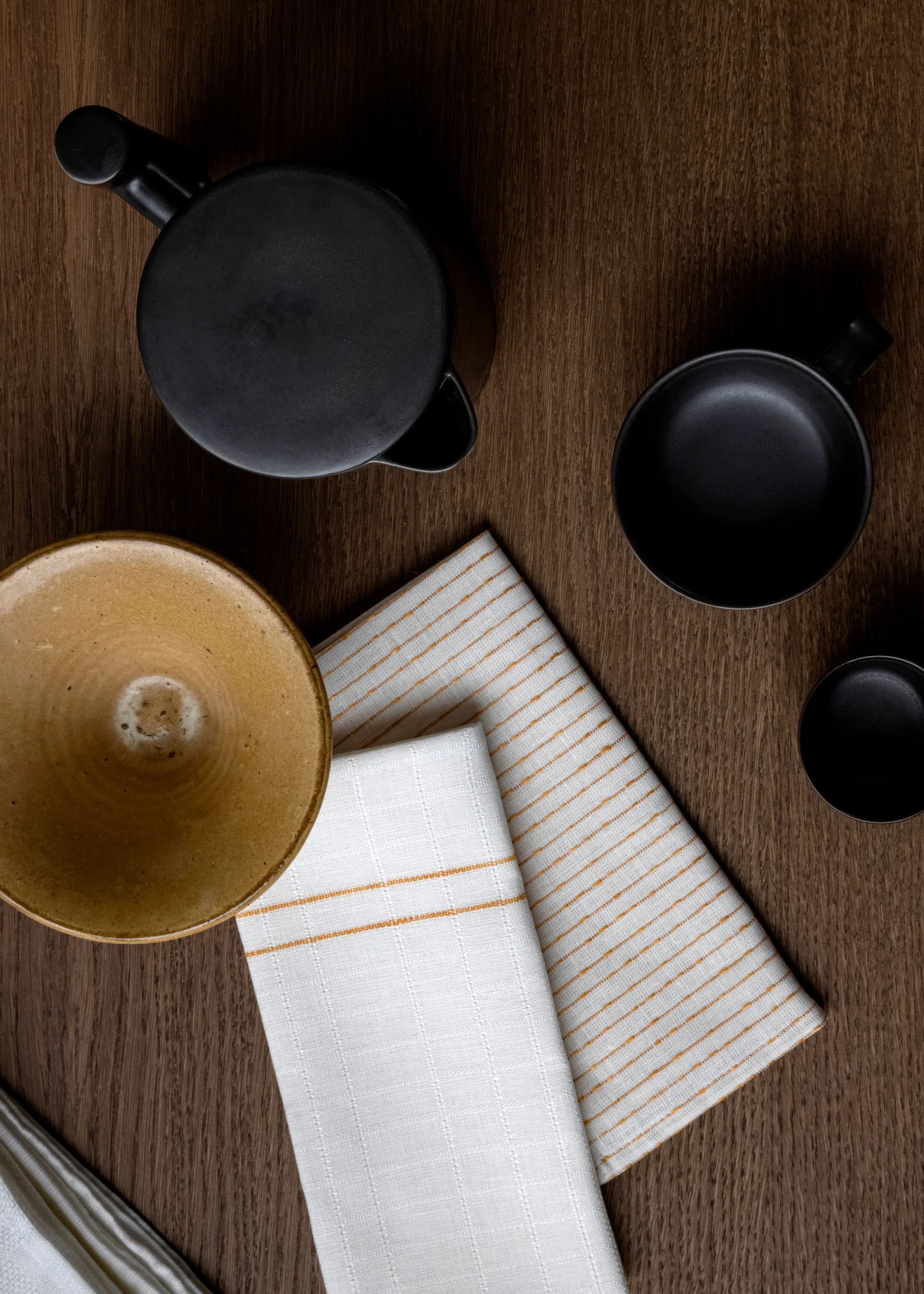 Cressida linneservett 45x45 cm, Ochre Audo Copenhagen