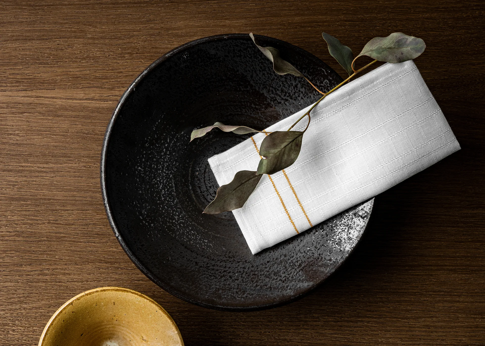 Cressida linneservett 45x45 cm, Ochre Audo Copenhagen