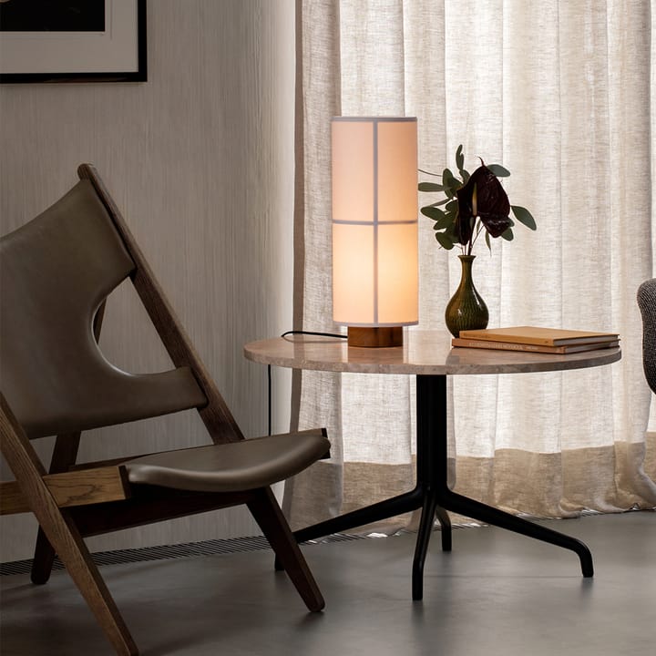Harbour Column loungebord, marble offwhite, svart stålstativ Audo Copenhagen