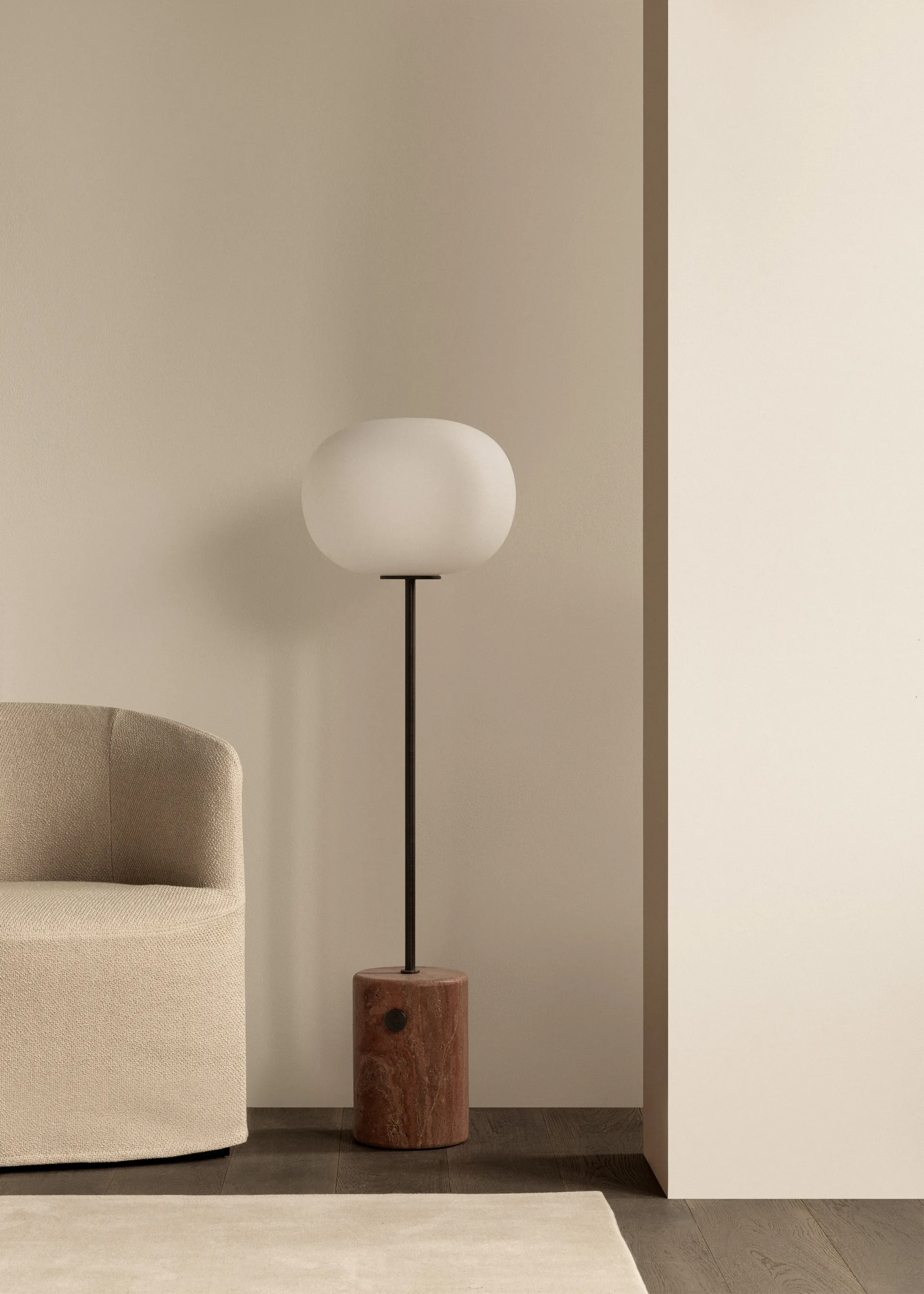 JWDA golvlampa, Red travertine, 130 cm Audo Copenhagen