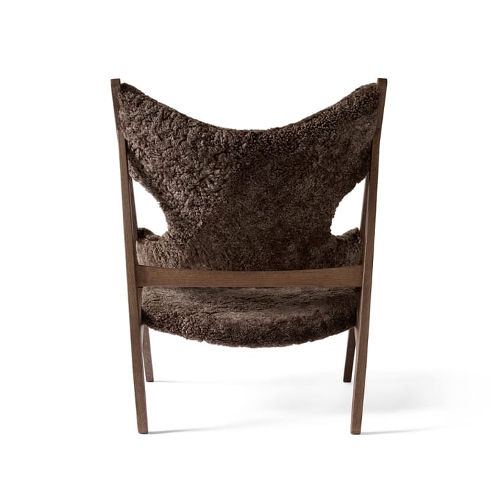 Knitting loungefåtölj, fårskinn curly root mörkbrun-stativ mörkbet. ek Audo Copenhagen