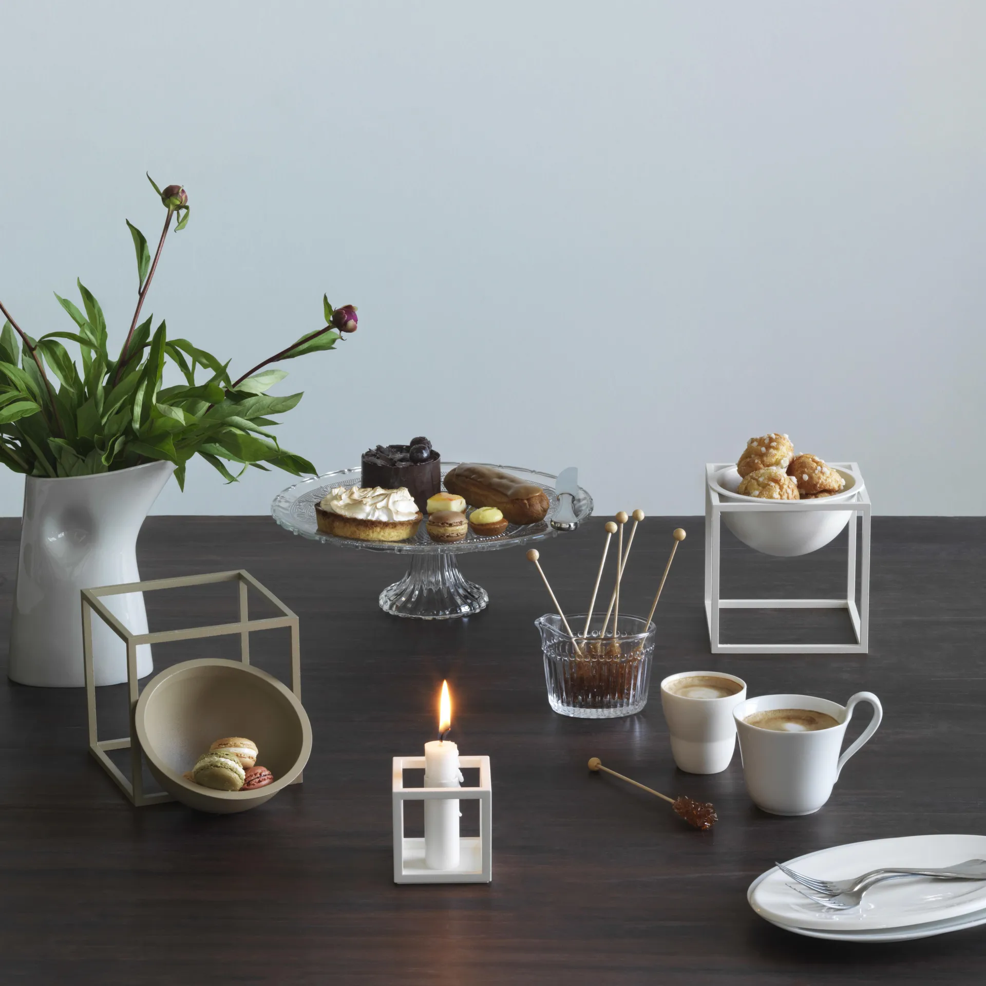 Kubus 1 ljusstake, vit Audo Copenhagen