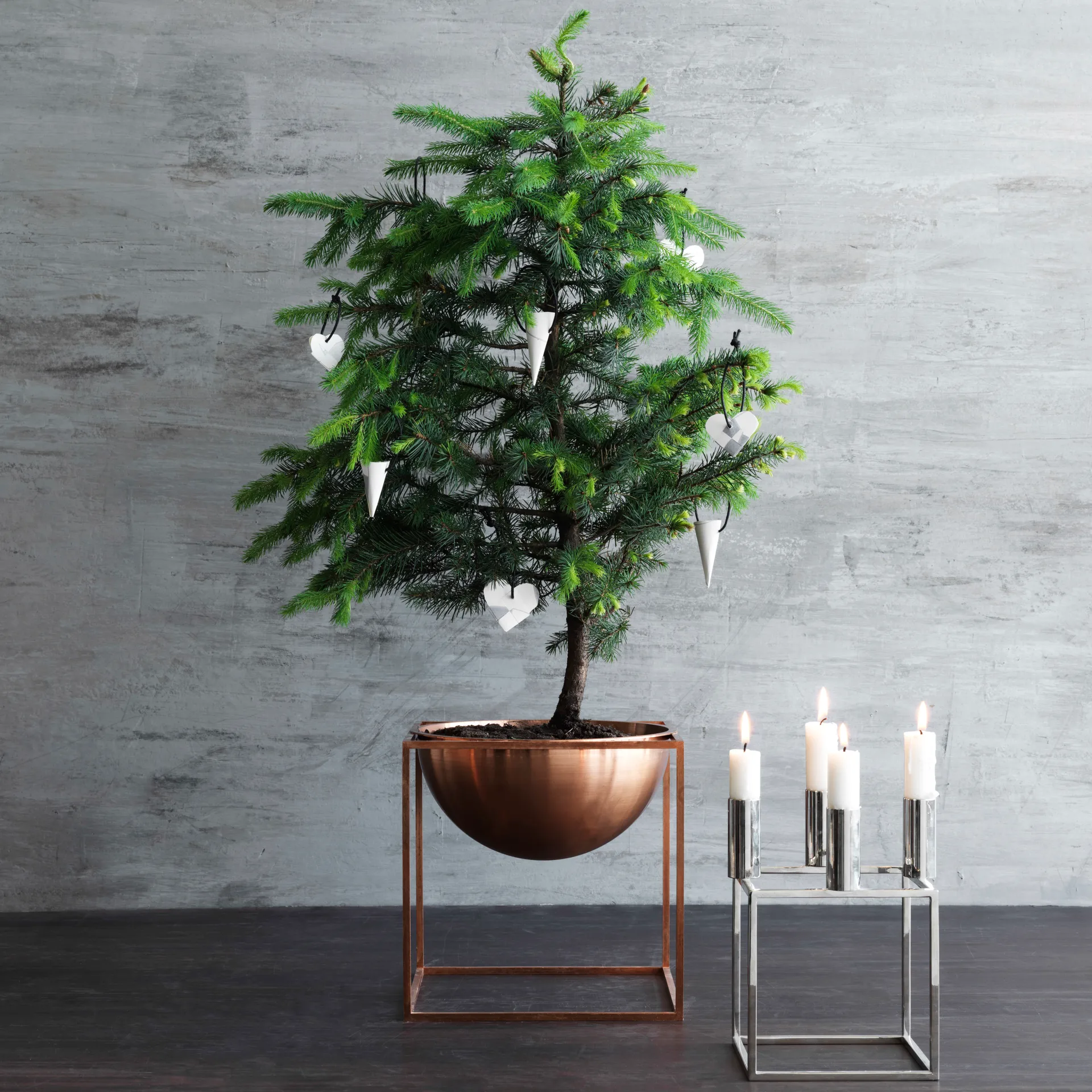 Kubus 4 ljusstake, nickel Audo Copenhagen