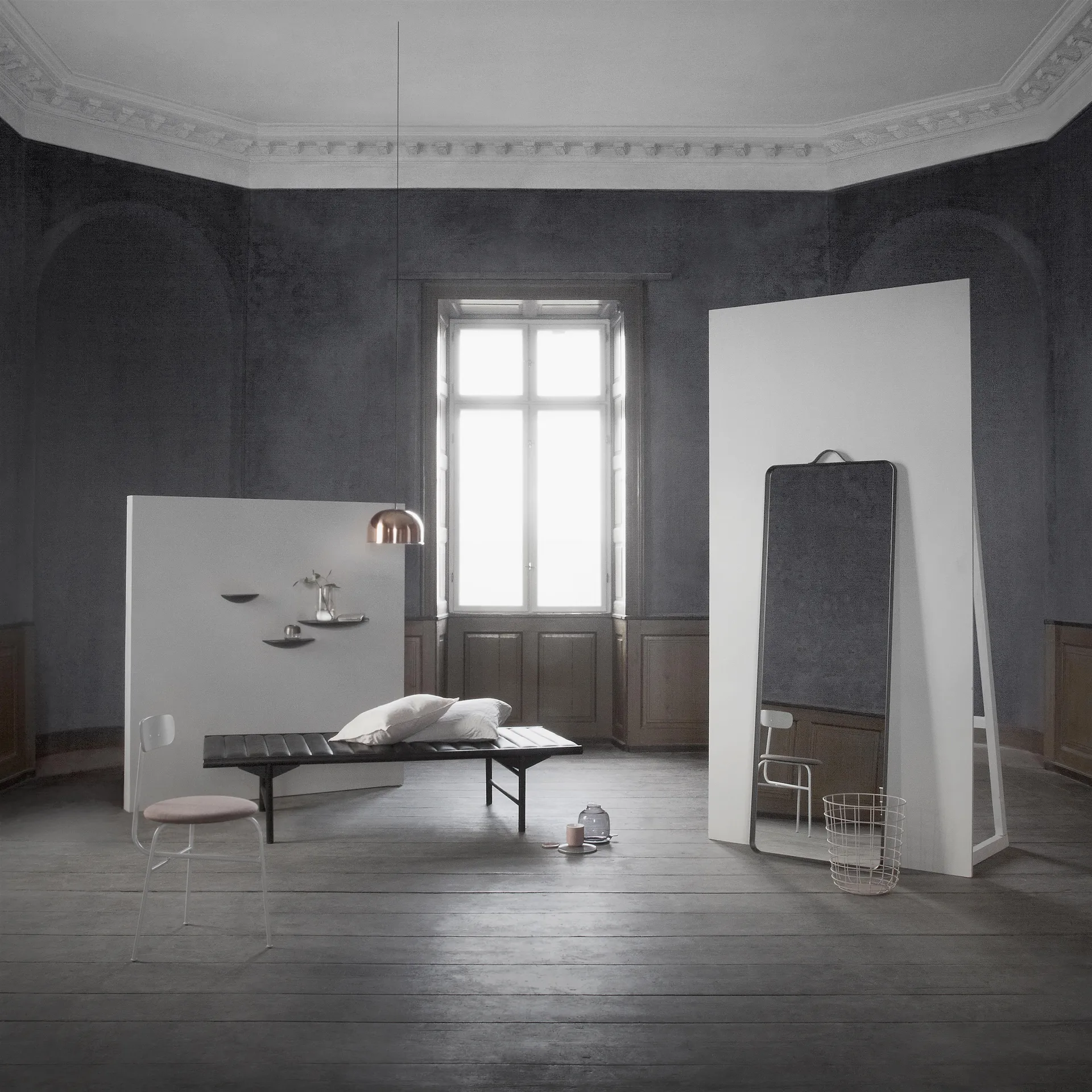 Norm golvspegel, svart Audo Copenhagen