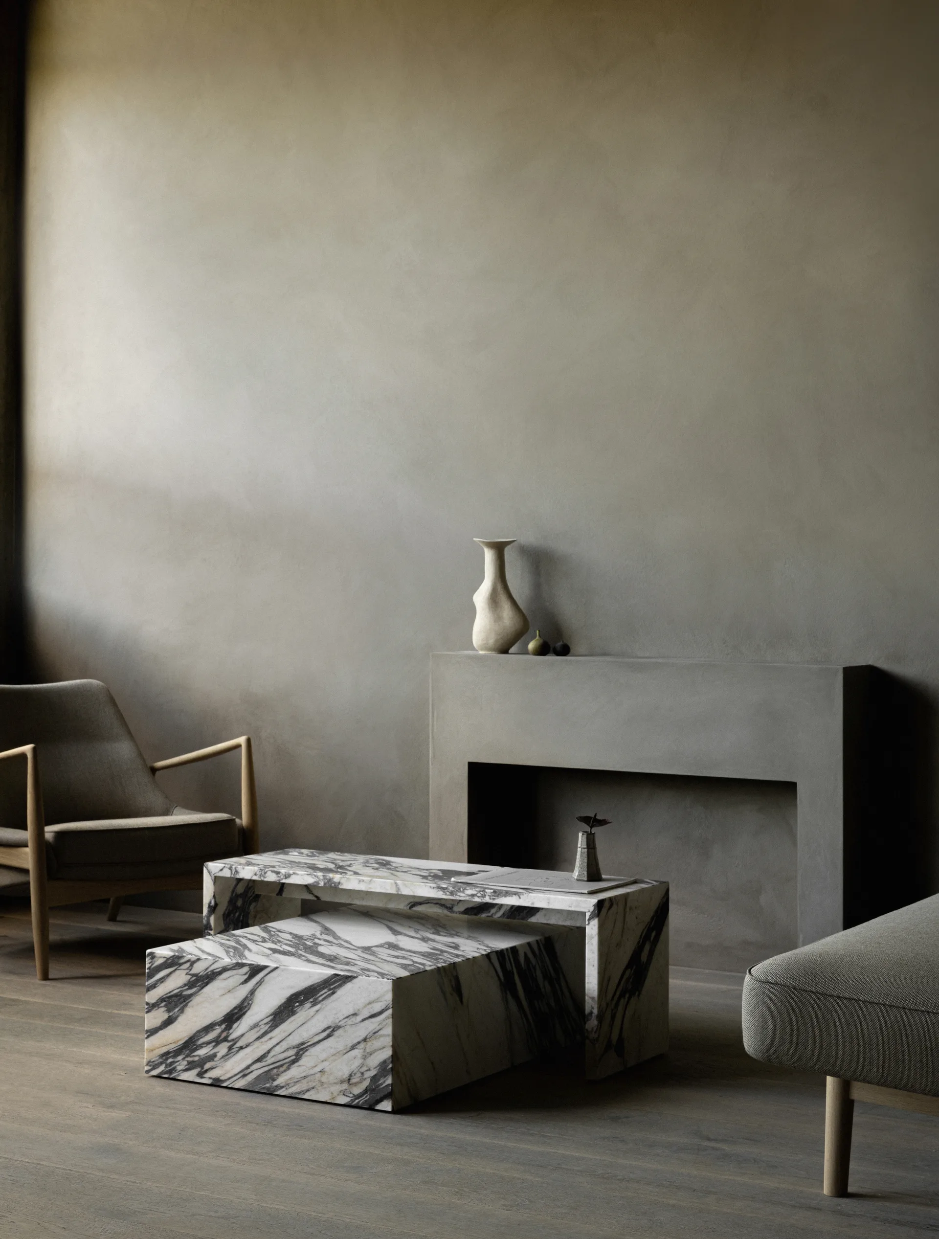 Plinth Bridge avlastningsbord, Calacatta Viola Audo Copenhagen