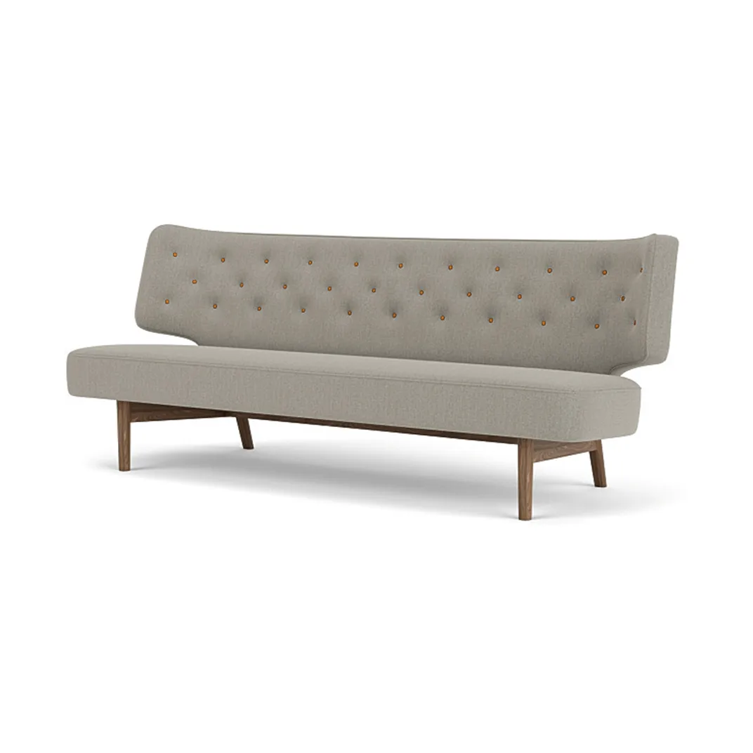 Radiohus soffa, Re-wool 218-valnöt, läderknappar, 2-sits Audo Copenhagen