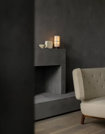 Radiohus soffa - Re-wool 218-valnöt, läderknappar, 2-sits - Audo Copenhagen