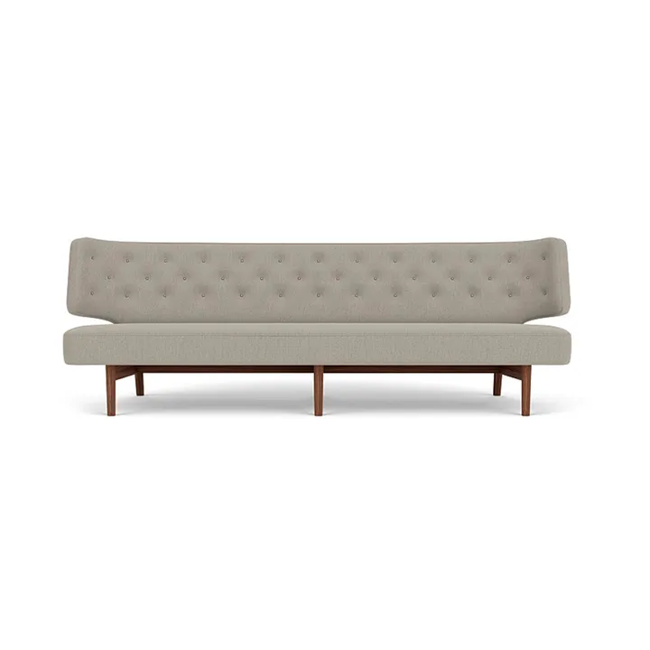 Radiohus soffa - Re-wool 218-valnöt, läderknappar, 3-sits - Audo Copenhagen