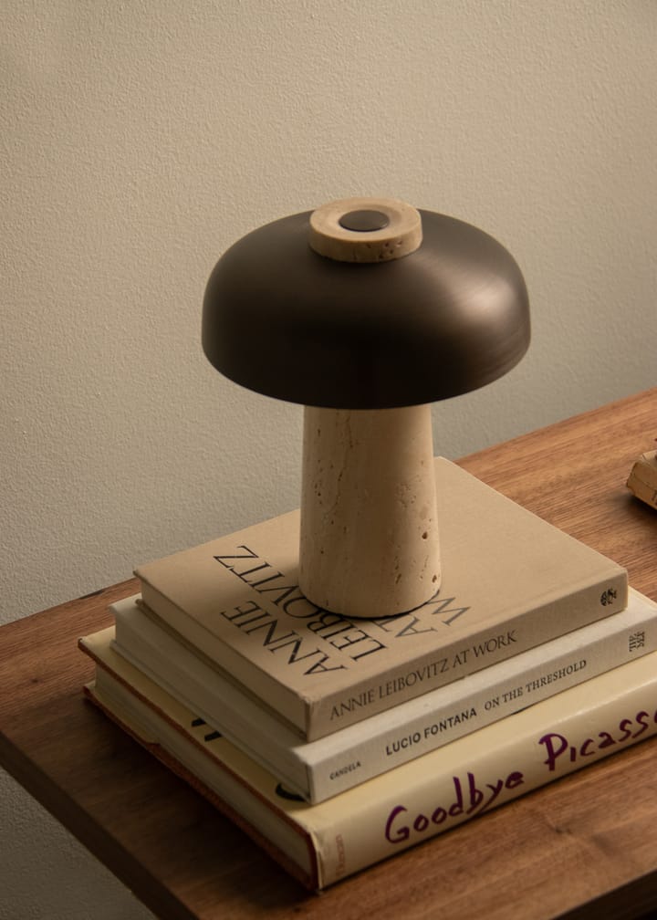 Reverse portabel bordslampa 24,5 cm, Travertine-bronzed aluminium Audo Copenhagen