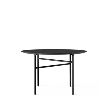 Snaregade Round Matbord runt - charcoal linoleum, ø120 cm, svart stålstativ - Audo Copenhagen