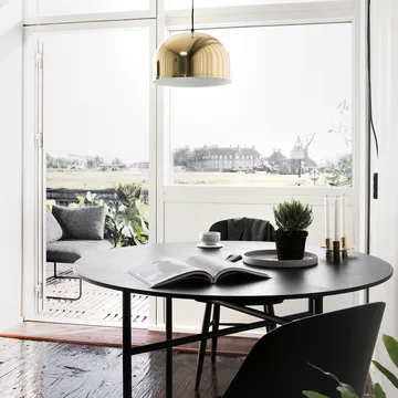 Snaregade Round Matbord runt - charcoal linoleum, ø120 cm, svart stålstativ - Audo Copenhagen