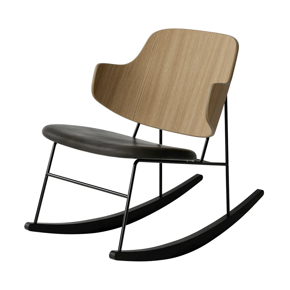 Audo Copenhagen The Penguin gungstol klädd sits Dakar 0842-ekfanér-svart stål