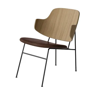 The Penguin loungestol klädd sits - Dakar 0329-ekfanér-svart stål - Audo Copenhagen