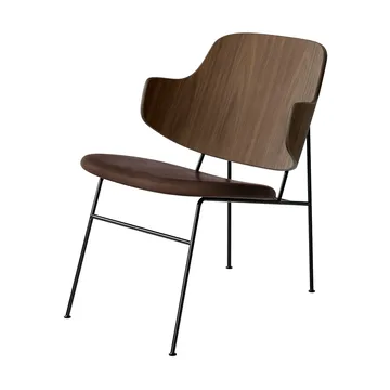 The Penguin loungestol klädd sits - Dakar 0329-valnötsfanér-svart stål - Audo Copenhagen