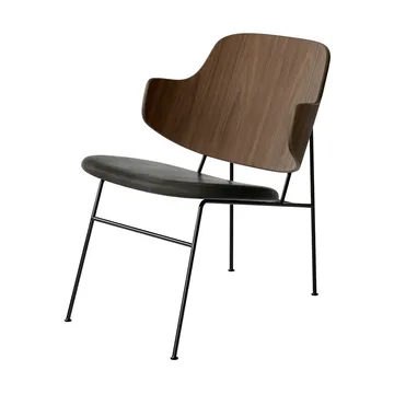 The Penguin loungestol klädd sits - Dakar 0842-valnötsfanér-svart stål - Audo Copenhagen