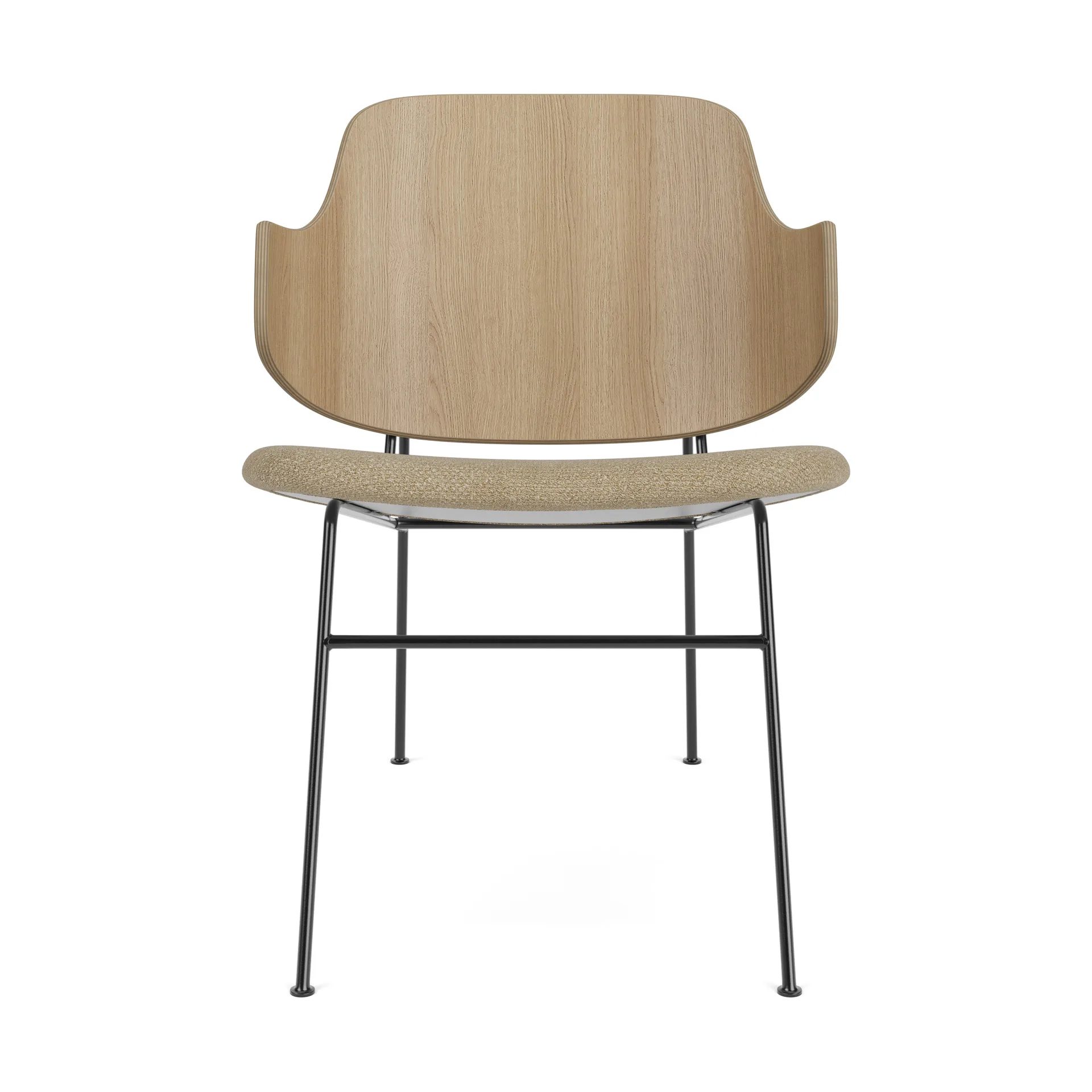 The Penguin loungestol klädd sits, Natural oak-Audo Bouclé 02 Audo Copenhagen