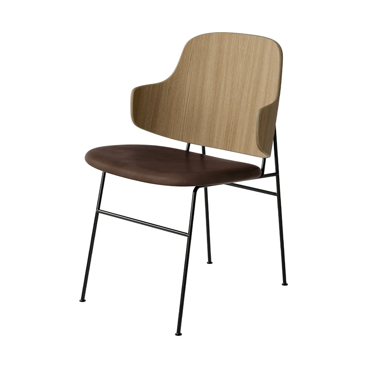 The Penguin stol klädd sits, Dakar 0329-ekfanér-svart stål Audo Copenhagen