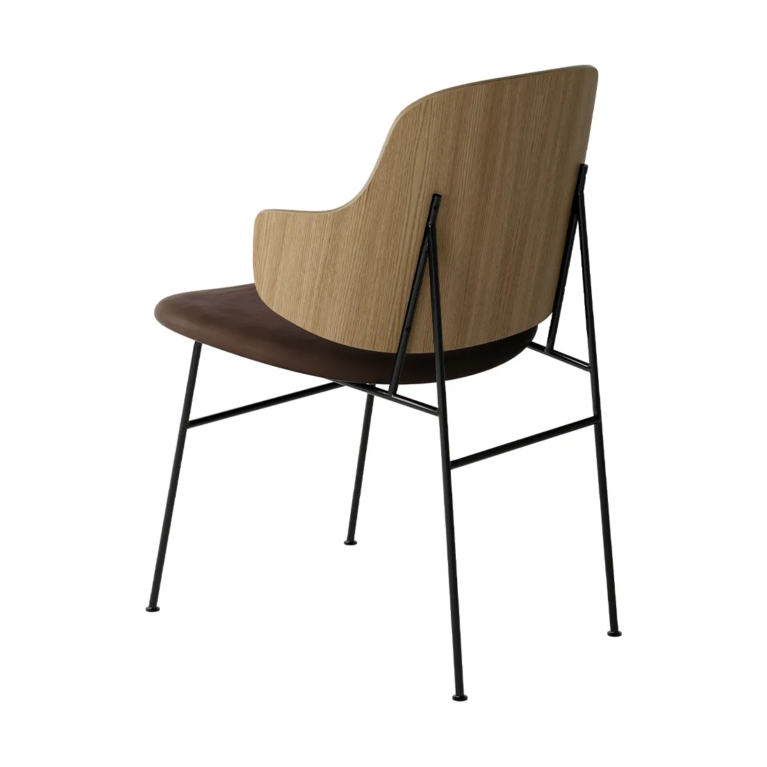 The Penguin stol klädd sits, Dakar 0329-ekfanér-svart stål Audo Copenhagen