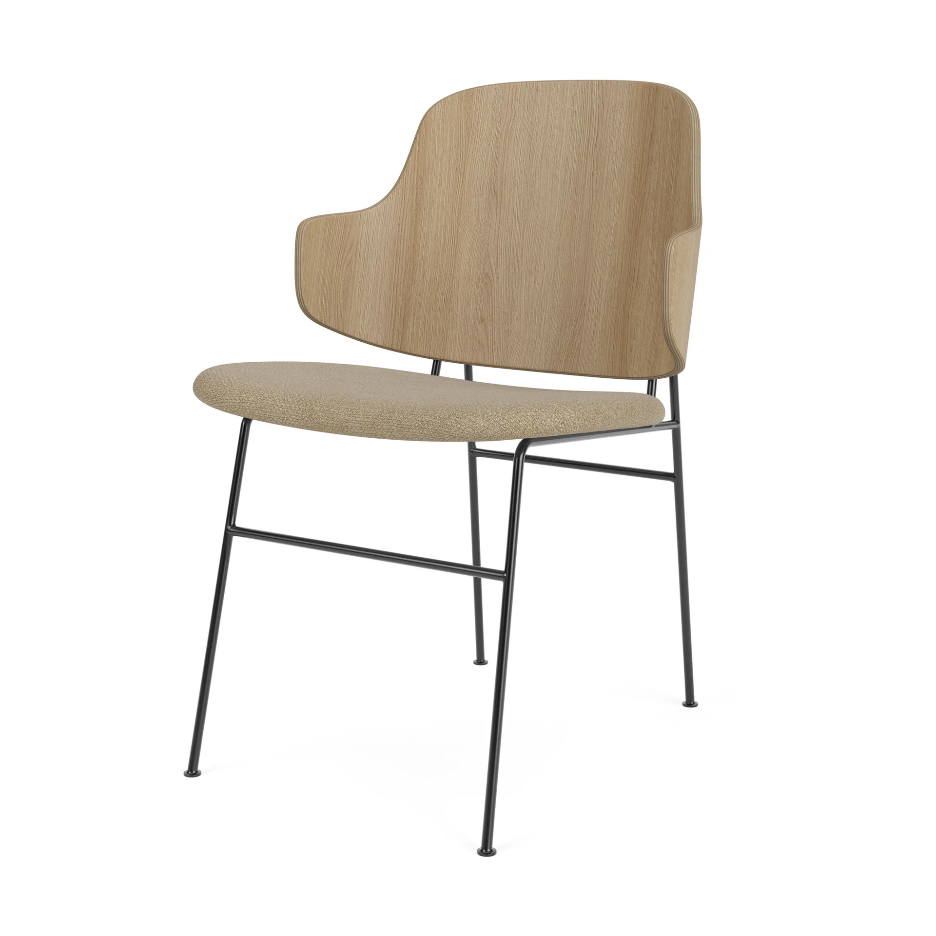 The Penguin stol klädd sits, Natural oak-Audo Bouclé 02 Audo Copenhagen